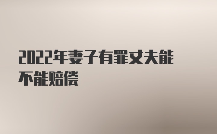 2022年妻子有罪丈夫能不能赔偿