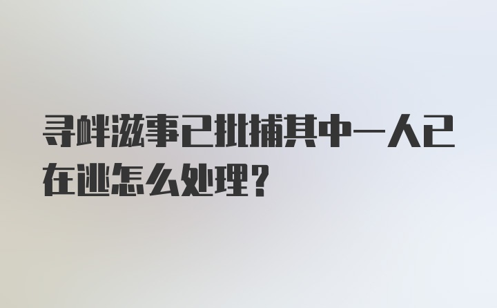 寻衅滋事已批捕其中一人已在逃怎么处理？