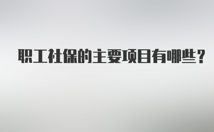 职工社保的主要项目有哪些？