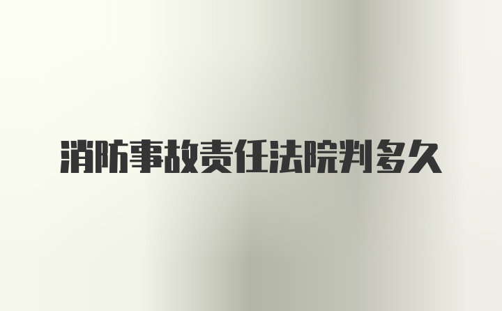 消防事故责任法院判多久