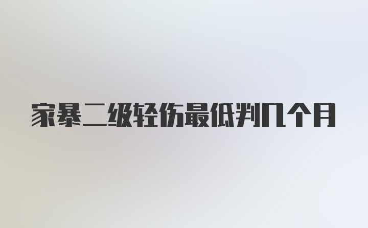 家暴二级轻伤最低判几个月