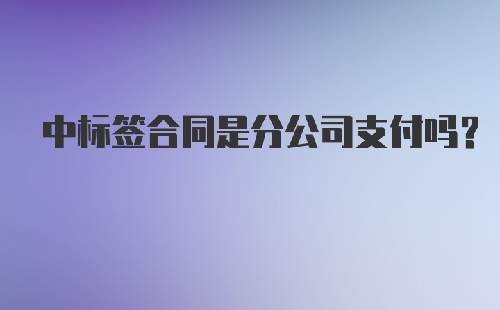 中标签合同是分公司支付吗?