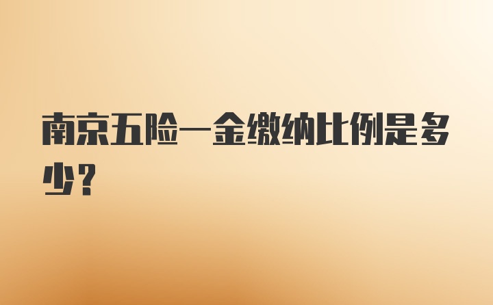 南京五险一金缴纳比例是多少？