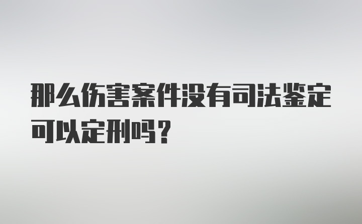 那么伤害案件没有司法鉴定可以定刑吗？