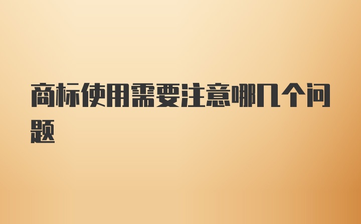 商标使用需要注意哪几个问题