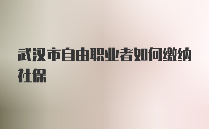 武汉市自由职业者如何缴纳社保