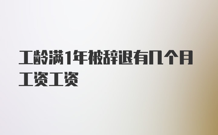 工龄满1年被辞退有几个月工资工资