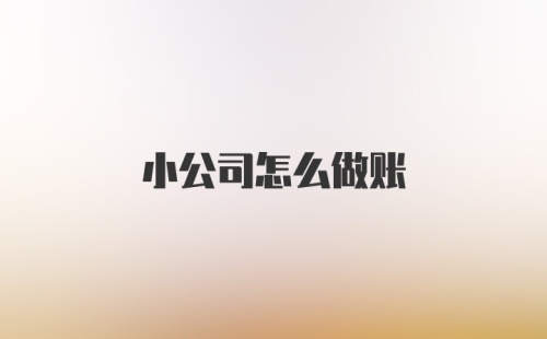 小公司怎么做账