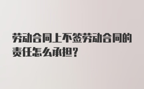 劳动合同上不签劳动合同的责任怎么承担？