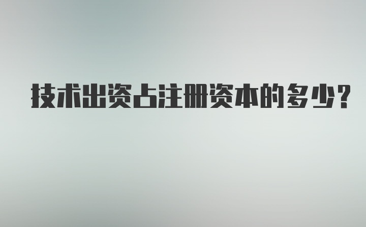 技术出资占注册资本的多少?