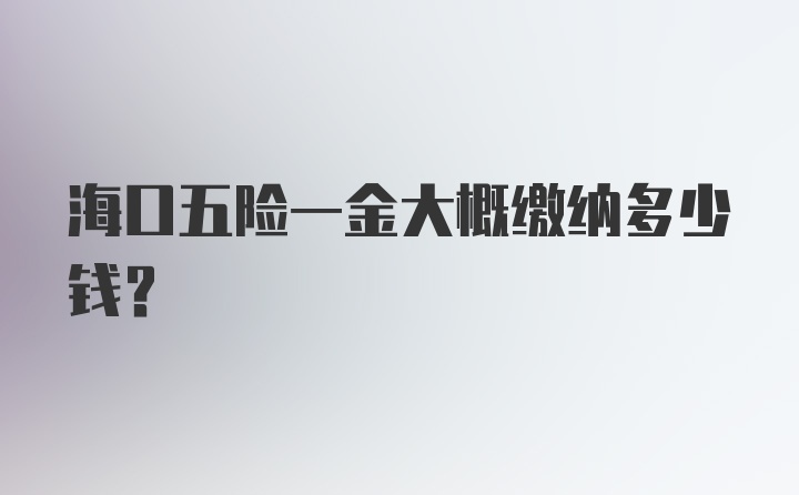 海口五险一金大概缴纳多少钱？