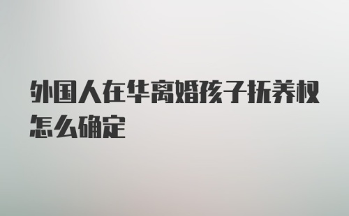 外国人在华离婚孩子抚养权怎么确定