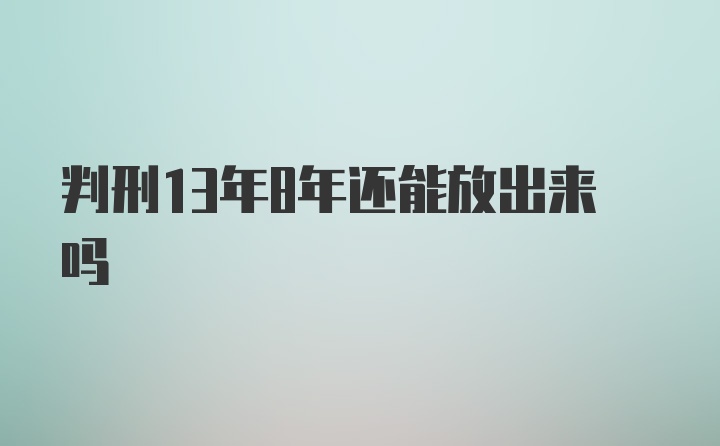 判刑13年8年还能放出来吗