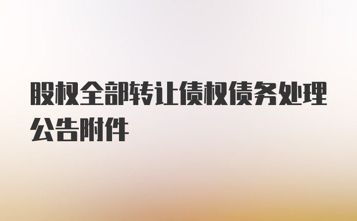 股权全部转让债权债务处理公告附件