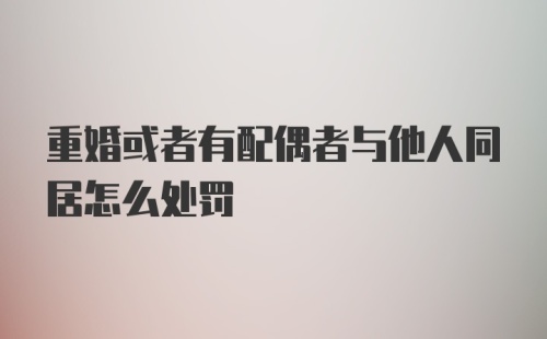 重婚或者有配偶者与他人同居怎么处罚