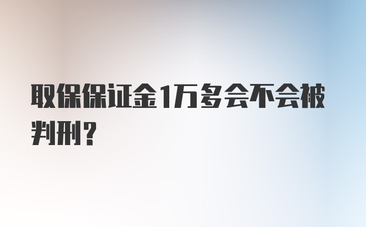 取保保证金1万多会不会被判刑？