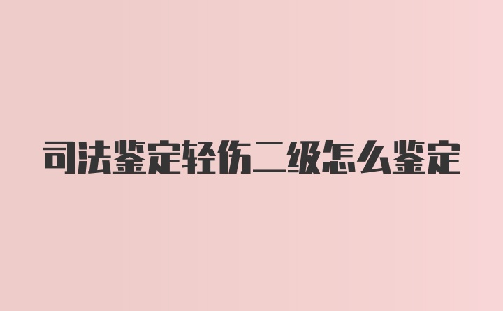 司法鉴定轻伤二级怎么鉴定