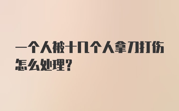 一个人被十几个人拿刀打伤怎么处理?