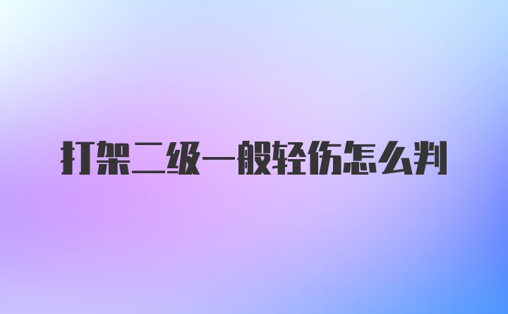 打架二级一般轻伤怎么判