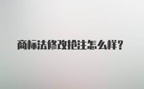 商标法修改抢注怎么样？