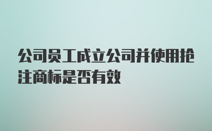 公司员工成立公司并使用抢注商标是否有效