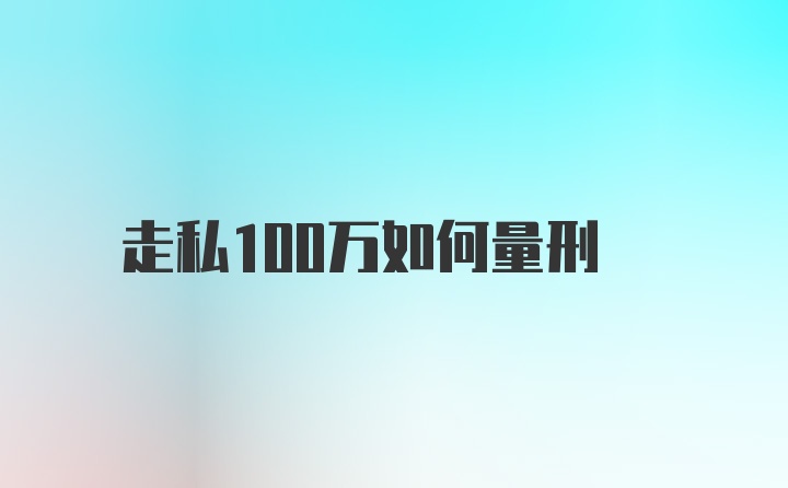 走私100万如何量刑