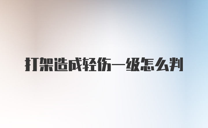 打架造成轻伤一级怎么判