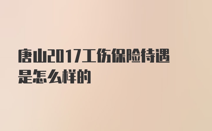 唐山2017工伤保险待遇是怎么样的