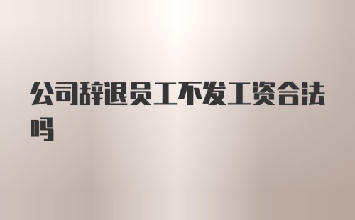 公司辞退员工不发工资合法吗