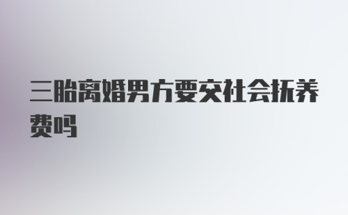 三胎离婚男方要交社会抚养费吗