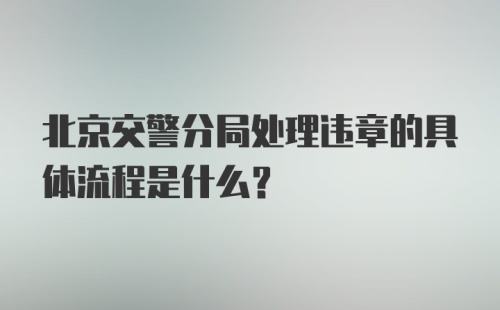 北京交警分局处理违章的具体流程是什么？