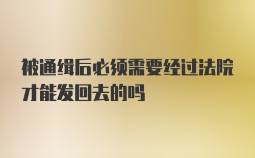 被通缉后必须需要经过法院才能发回去的吗