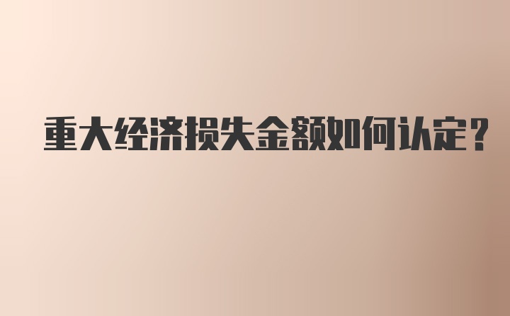 重大经济损失金额如何认定？