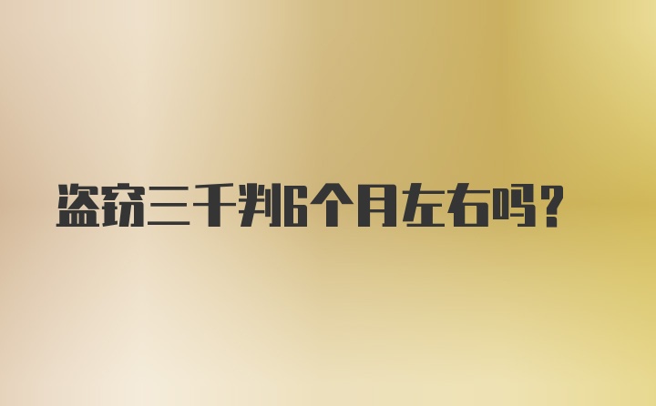 盗窃三千判6个月左右吗？