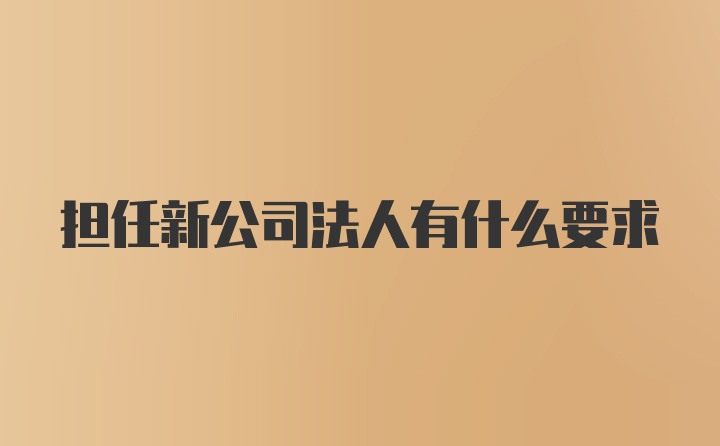 担任新公司法人有什么要求