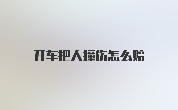 开车把人撞伤怎么赔