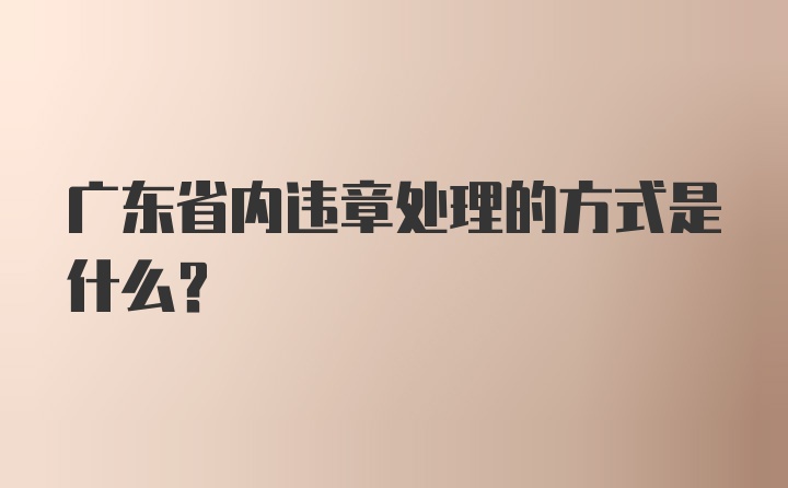 广东省内违章处理的方式是什么？