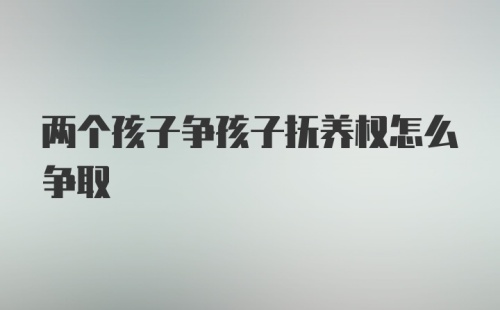 两个孩子争孩子抚养权怎么争取