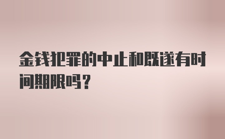 金钱犯罪的中止和既遂有时间期限吗?