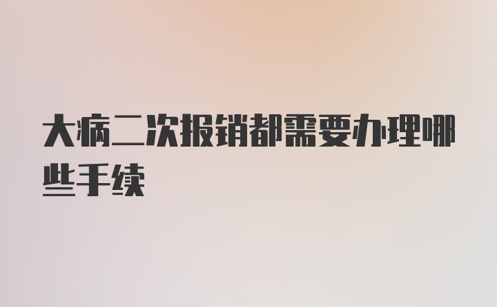 大病二次报销都需要办理哪些手续