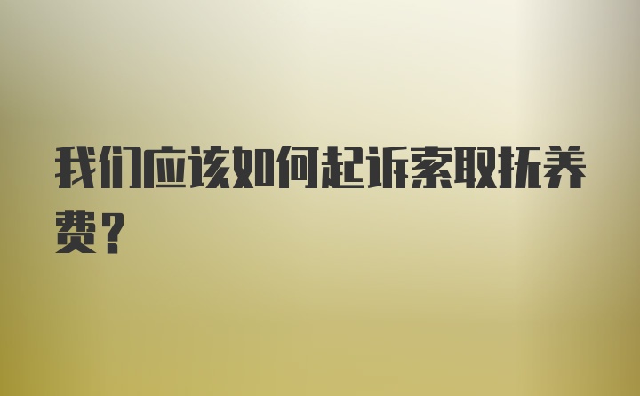 我们应该如何起诉索取抚养费?