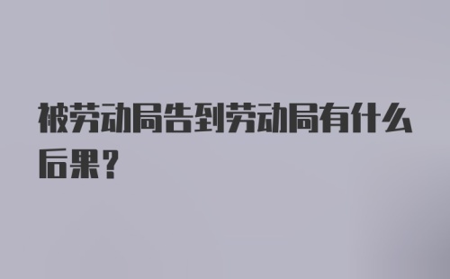 被劳动局告到劳动局有什么后果?