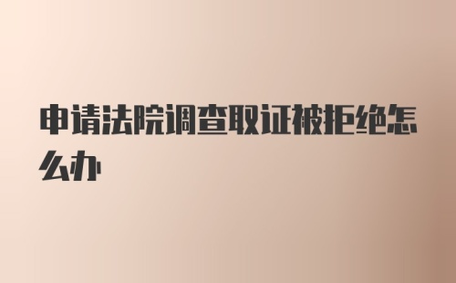 申请法院调查取证被拒绝怎么办