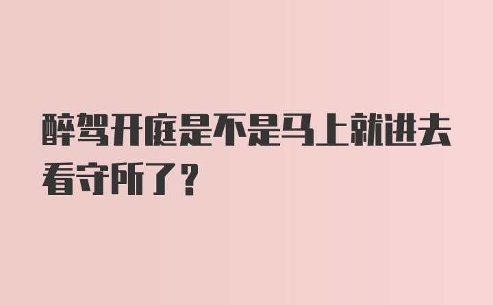 醉驾开庭是不是马上就进去看守所了？