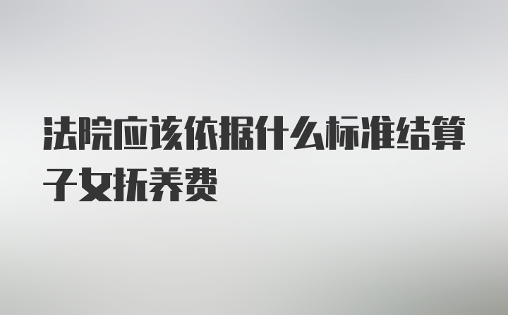 法院应该依据什么标准结算子女抚养费