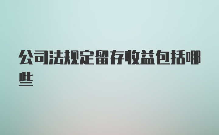 公司法规定留存收益包括哪些