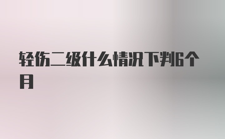 轻伤二级什么情况下判6个月