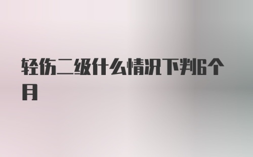 轻伤二级什么情况下判6个月