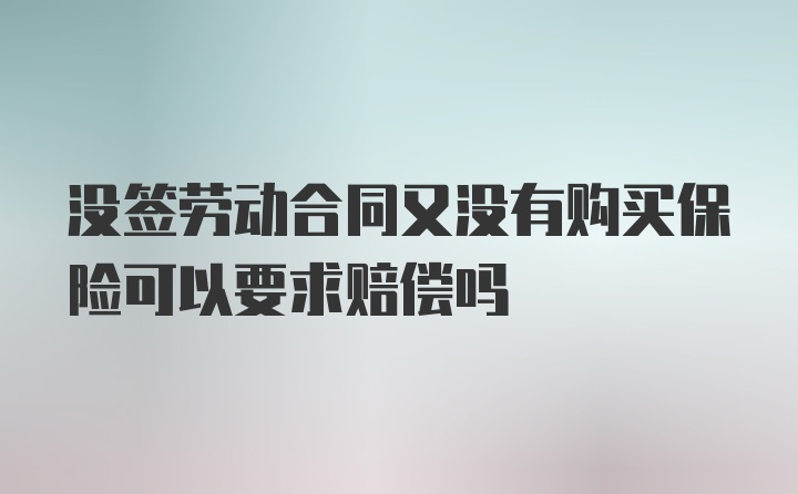 没签劳动合同又没有购买保险可以要求赔偿吗