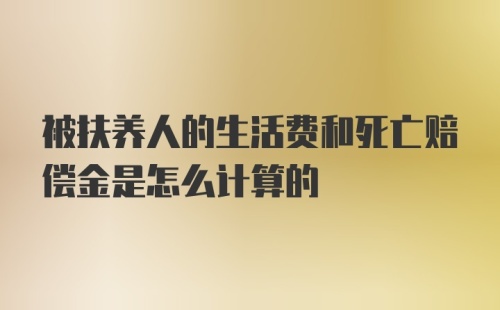 被扶养人的生活费和死亡赔偿金是怎么计算的